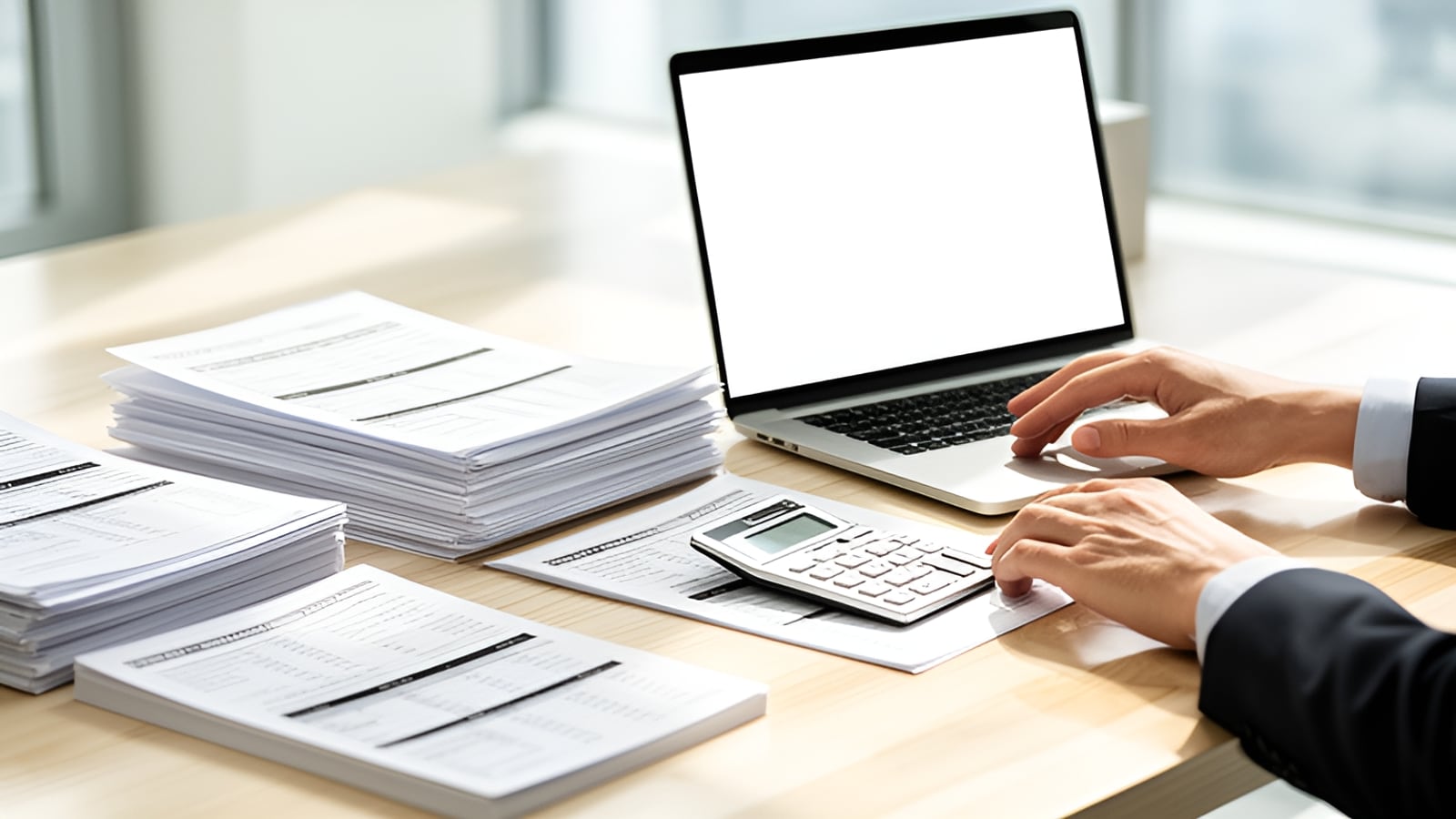 Aydınlık bir ofis masasında düzenlenmiş finansal belgeler ve hesap makinesi; fon tasfiyesi düzenlemesini anlatan kapak görseli.